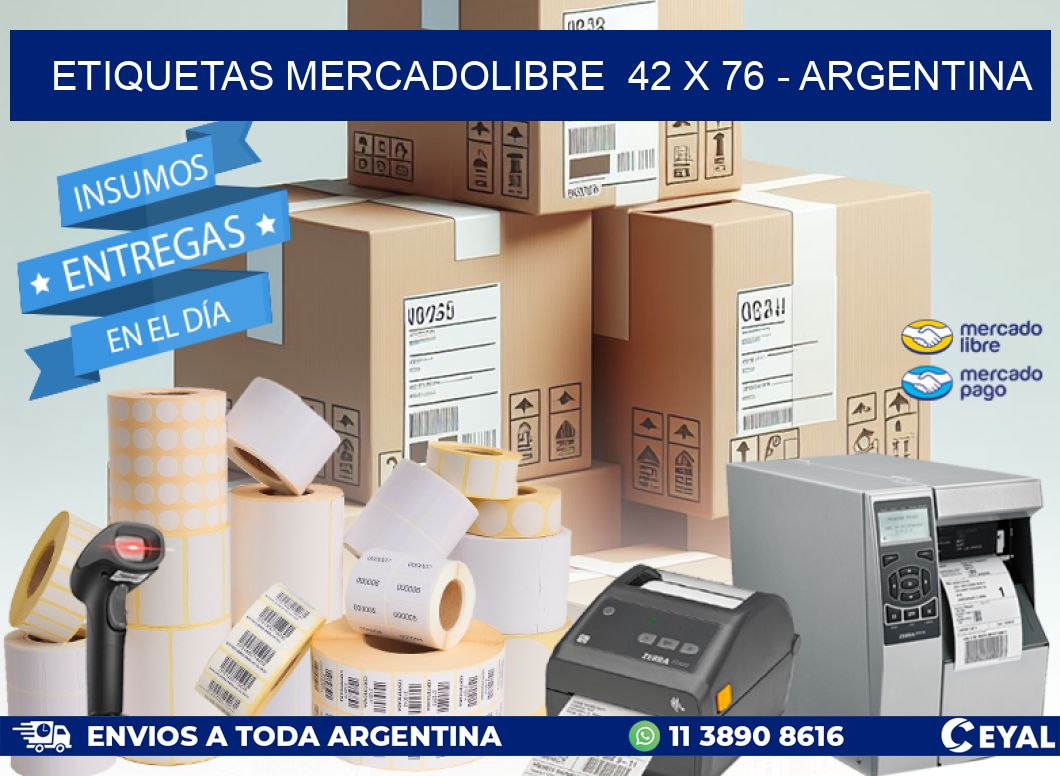 ETIQUETAS MERCADOLIBRE  42 x 76 - ARGENTINA