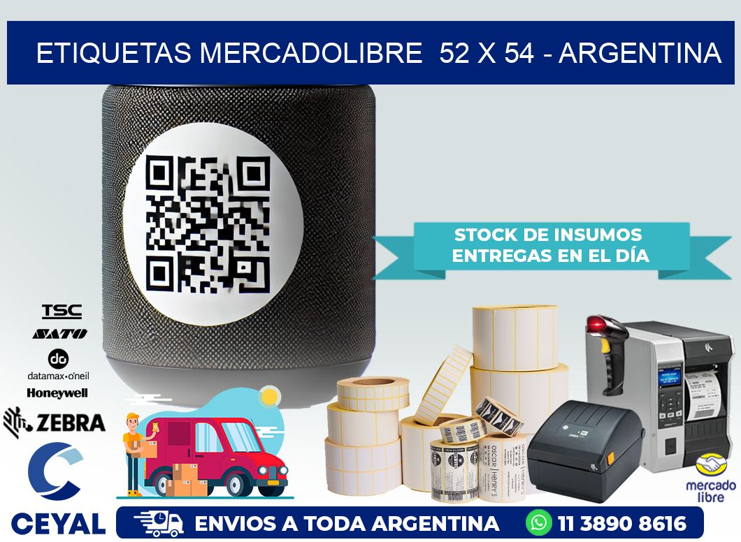 ETIQUETAS MERCADOLIBRE  52 x 54 – ARGENTINA