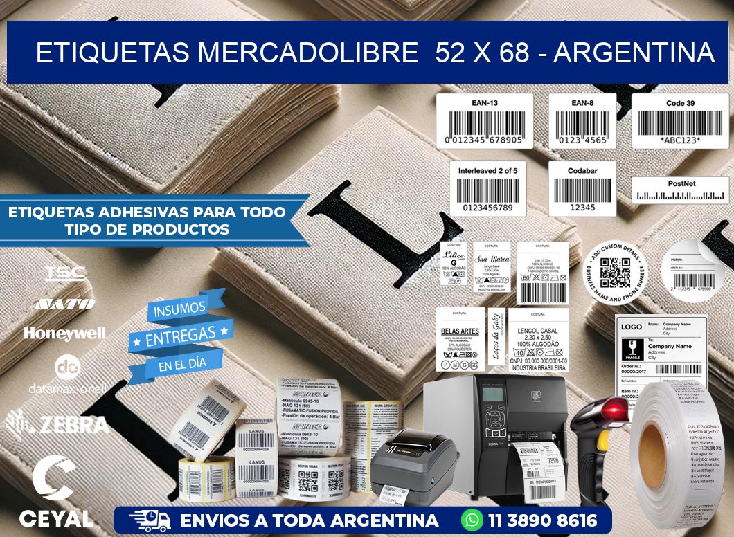 ETIQUETAS MERCADOLIBRE  52 x 68 – ARGENTINA