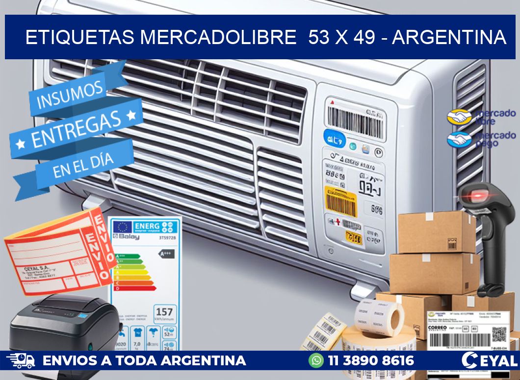 ETIQUETAS MERCADOLIBRE  53 x 49 - ARGENTINA