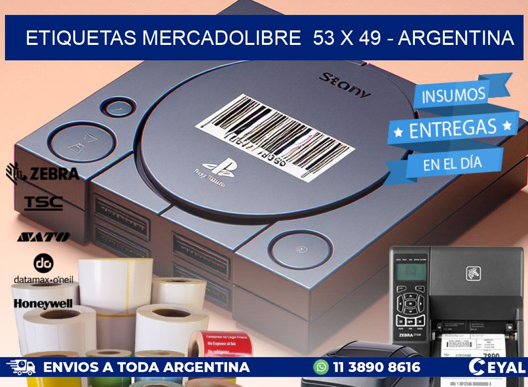 ETIQUETAS MERCADOLIBRE  53 x 49 - ARGENTINA