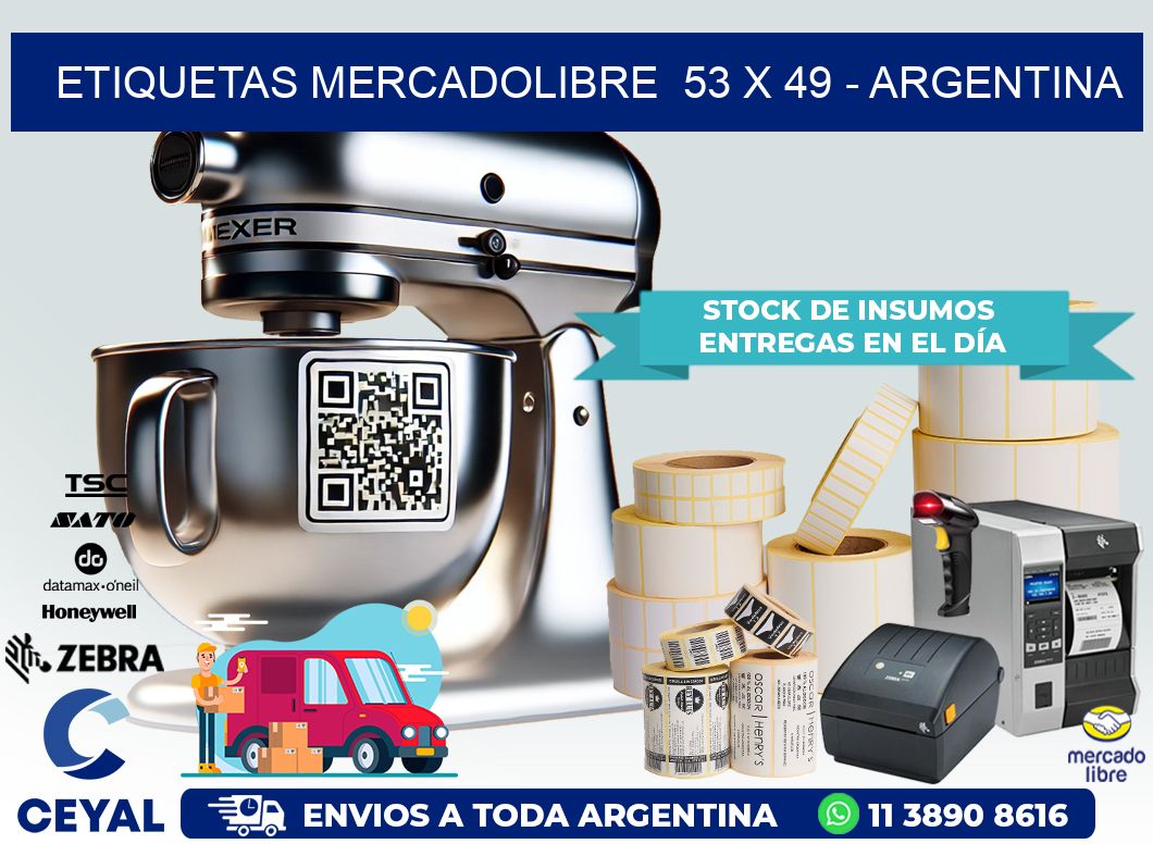 ETIQUETAS MERCADOLIBRE  53 x 49 – ARGENTINA