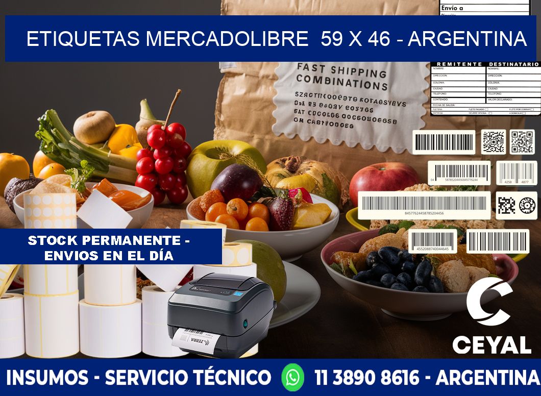 ETIQUETAS MERCADOLIBRE  59 x 46 - ARGENTINA