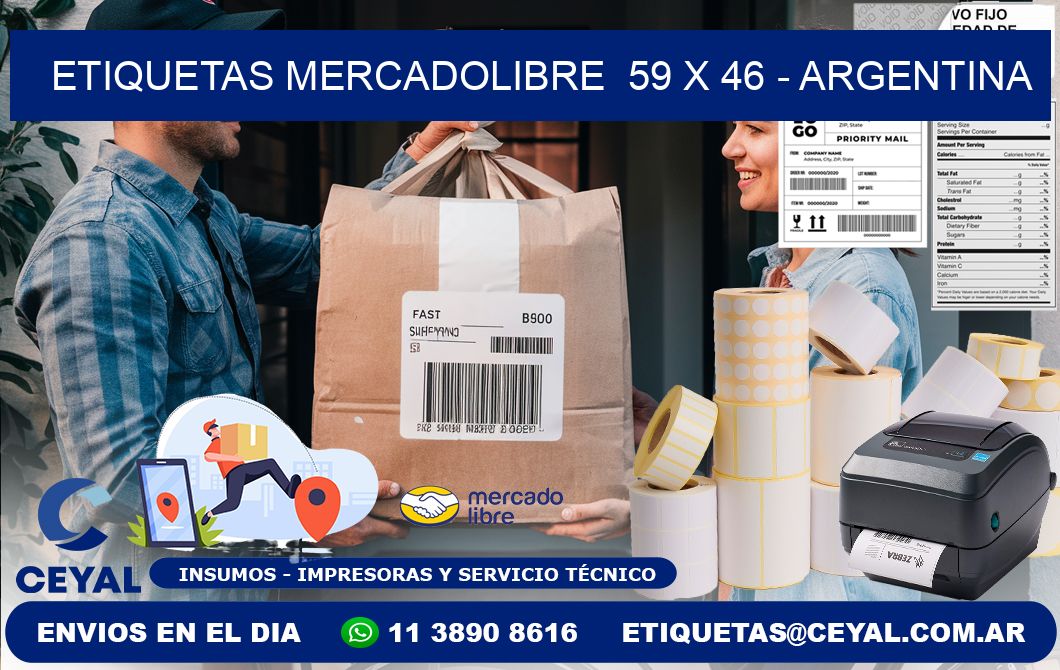 ETIQUETAS MERCADOLIBRE  59 x 46 - ARGENTINA