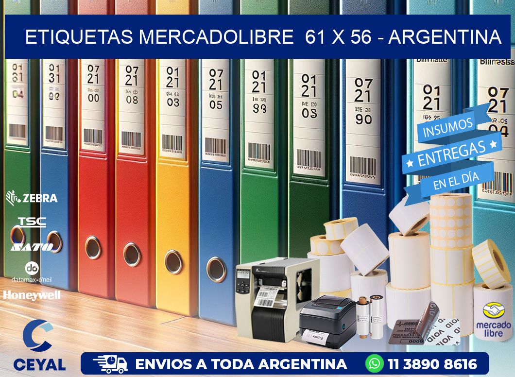 ETIQUETAS MERCADOLIBRE  61 x 56 - ARGENTINA