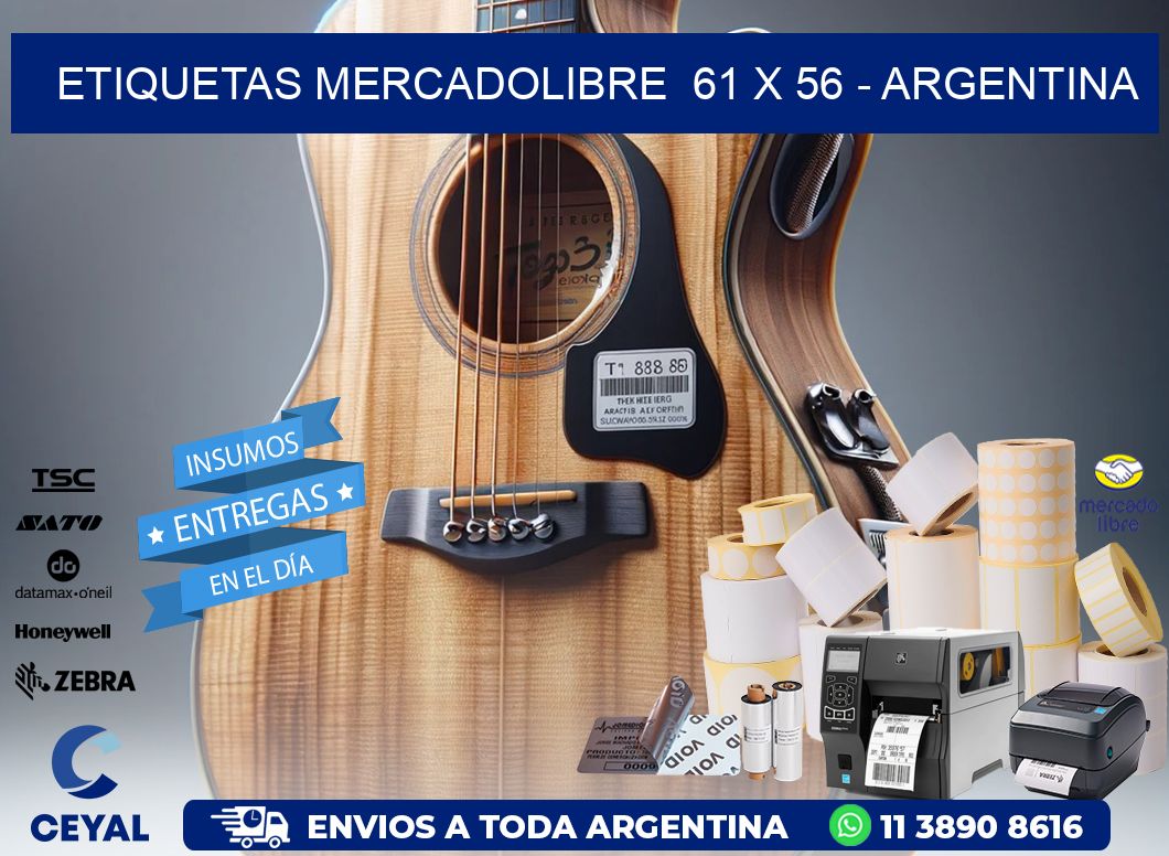 ETIQUETAS MERCADOLIBRE  61 x 56 - ARGENTINA