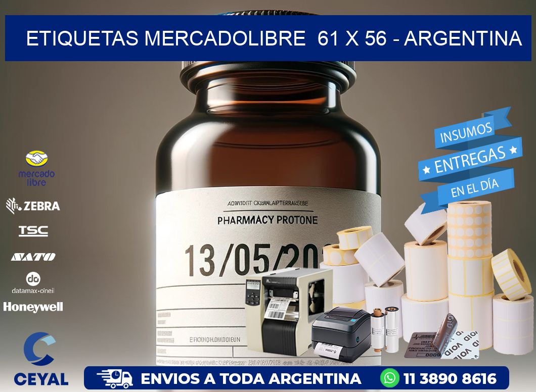 ETIQUETAS MERCADOLIBRE  61 x 56 – ARGENTINA