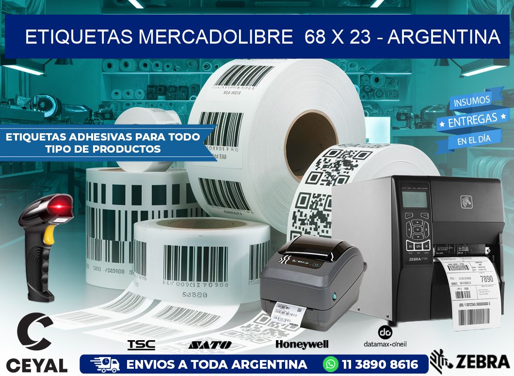 ETIQUETAS MERCADOLIBRE  68 x 23 – ARGENTINA