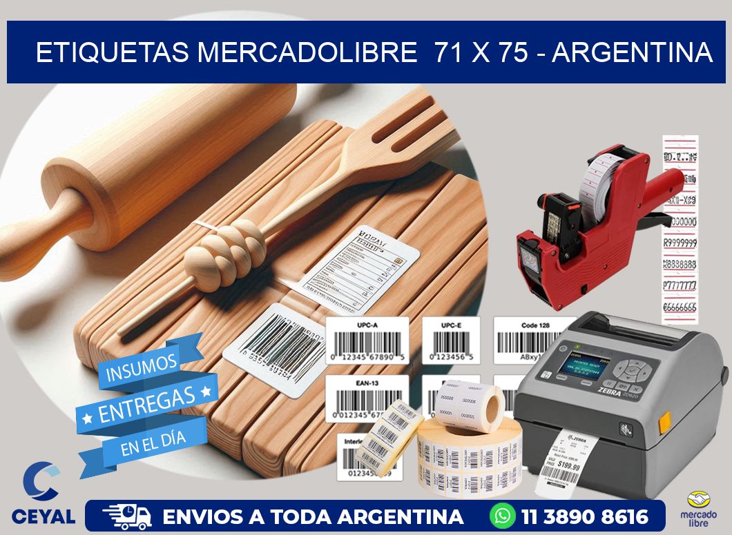 ETIQUETAS MERCADOLIBRE  71 x 75 – ARGENTINA