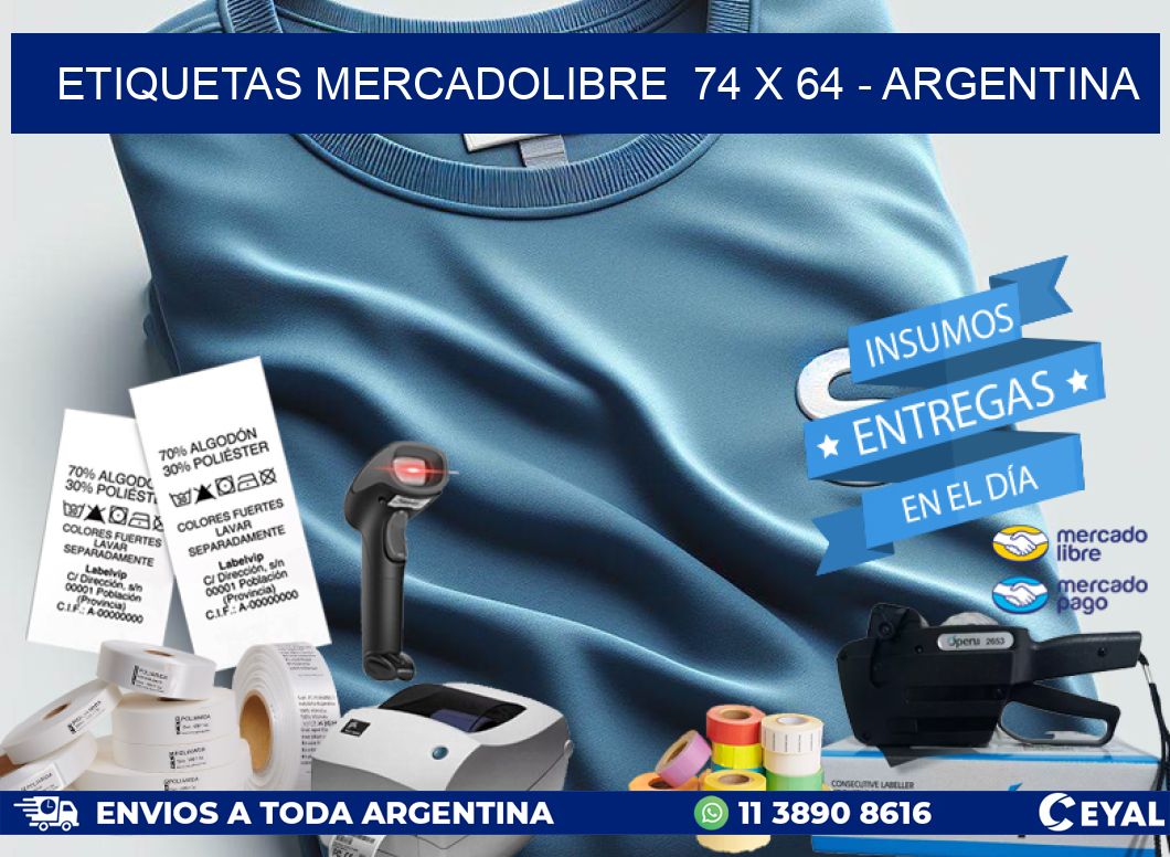 ETIQUETAS MERCADOLIBRE  74 x 64 – ARGENTINA