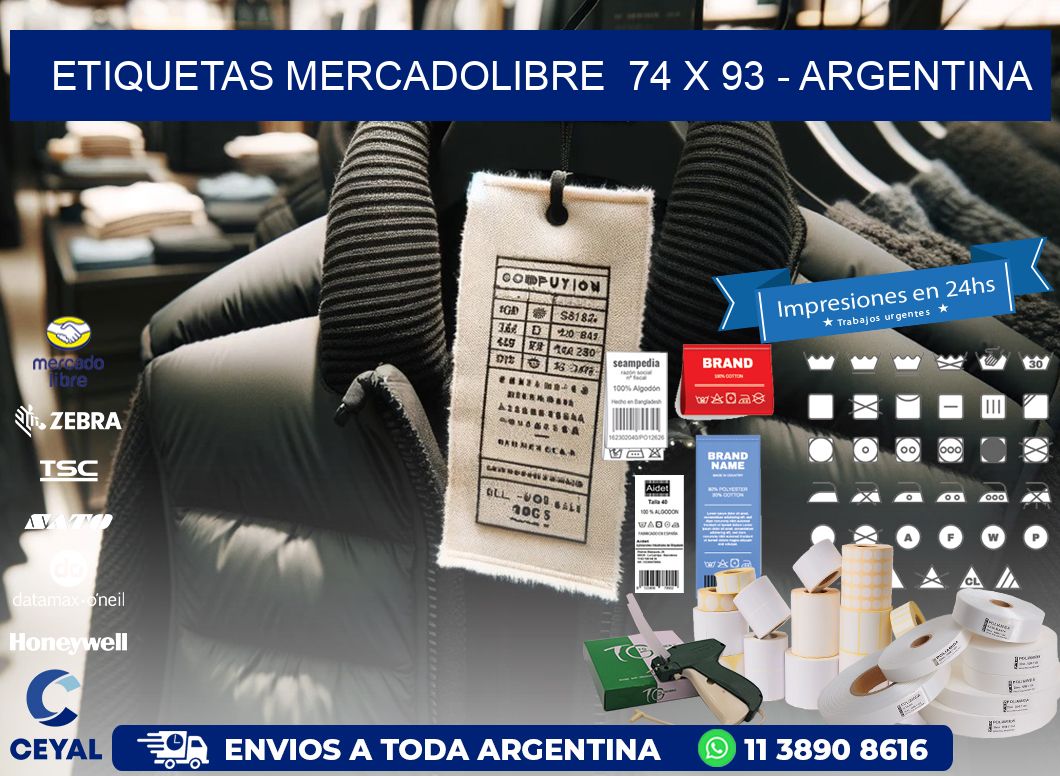 ETIQUETAS MERCADOLIBRE  74 x 93 - ARGENTINA