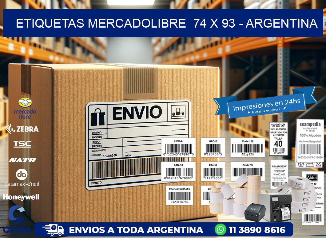 ETIQUETAS MERCADOLIBRE  74 x 93 – ARGENTINA