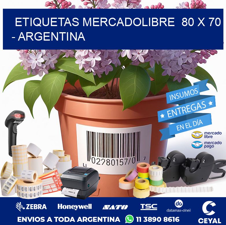 ETIQUETAS MERCADOLIBRE  80 x 70 - ARGENTINA