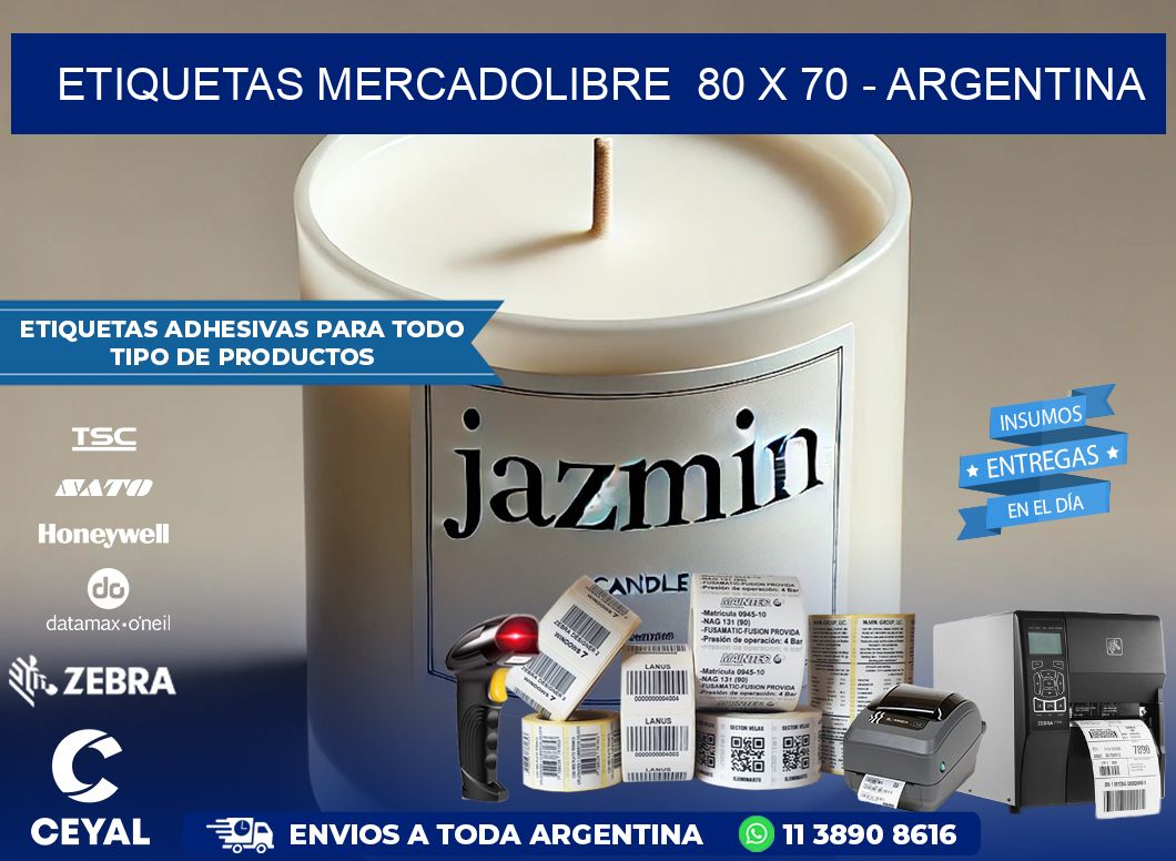 ETIQUETAS MERCADOLIBRE  80 x 70 – ARGENTINA