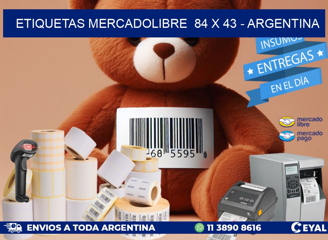 ETIQUETAS MERCADOLIBRE  84 x 43 - ARGENTINA