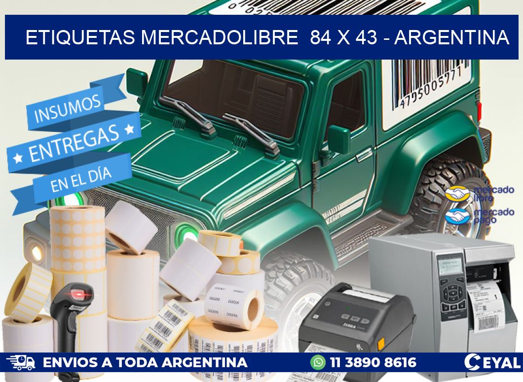 ETIQUETAS MERCADOLIBRE  84 x 43 - ARGENTINA