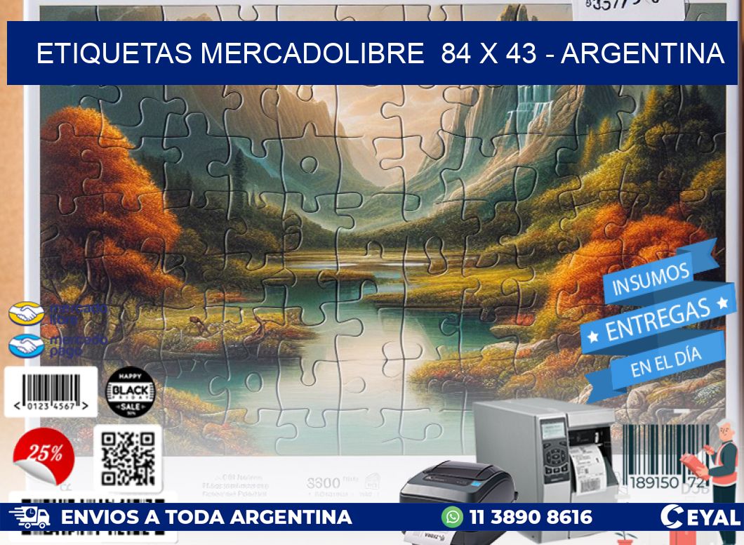 ETIQUETAS MERCADOLIBRE  84 x 43 – ARGENTINA