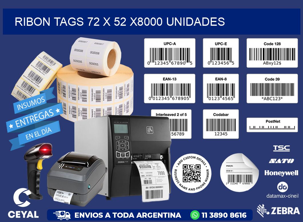 RIBON TAGS 72 x 52 X8000 UNIDADES