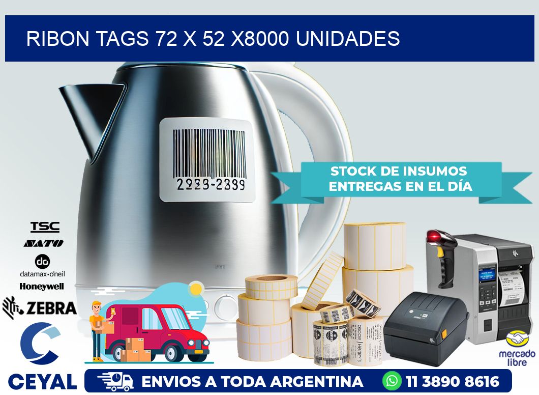 RIBON TAGS 72 x 52 X8000 UNIDADES