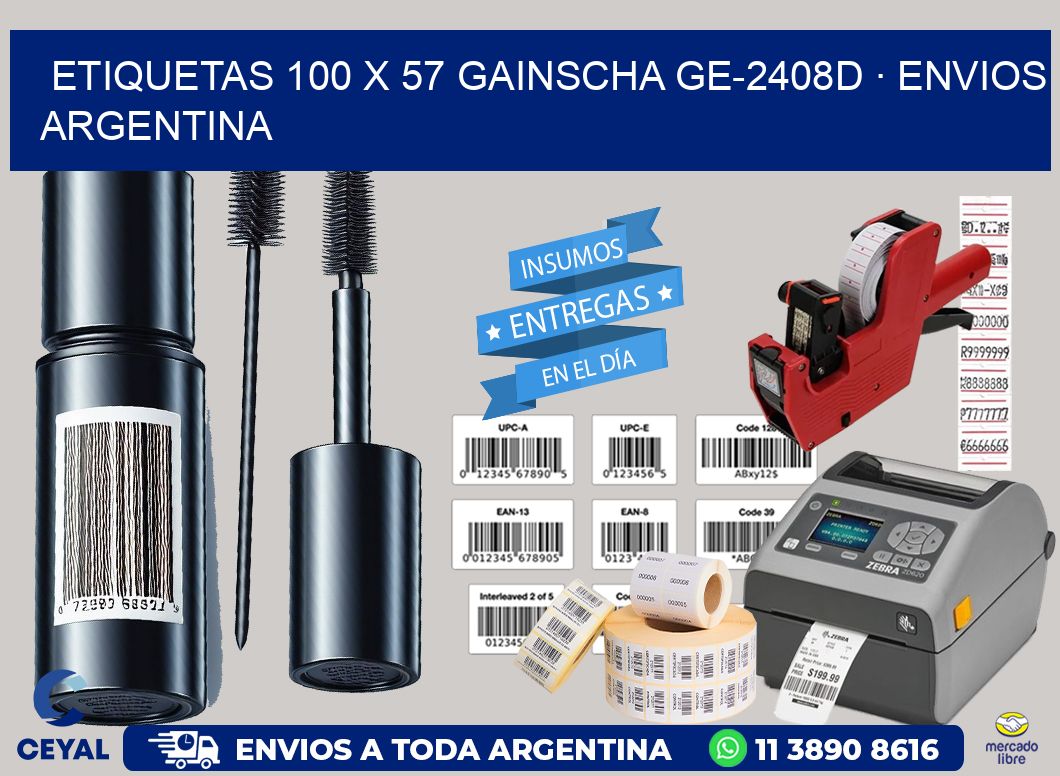 ETIQUETAS 100 x 57 GAINSCHA GE-2408D · ENVIOS ARGENTINA
