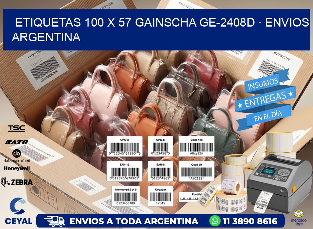 ETIQUETAS 100 x 57 GAINSCHA GE-2408D · ENVIOS ARGENTINA