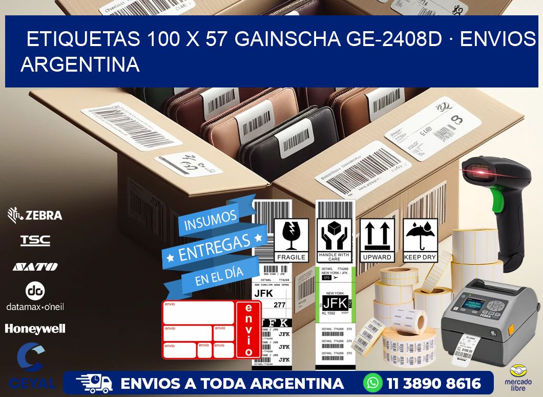 ETIQUETAS 100 x 57 GAINSCHA GE-2408D · ENVIOS ARGENTINA