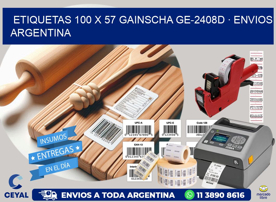ETIQUETAS 100 x 57 GAINSCHA GE-2408D · ENVIOS ARGENTINA