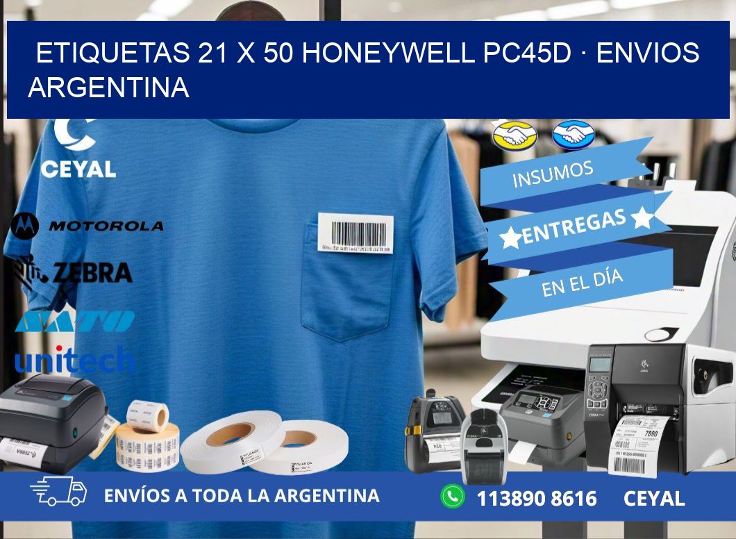 ETIQUETAS 21 x 50 HONEYWELL PC45D · ENVIOS ARGENTINA