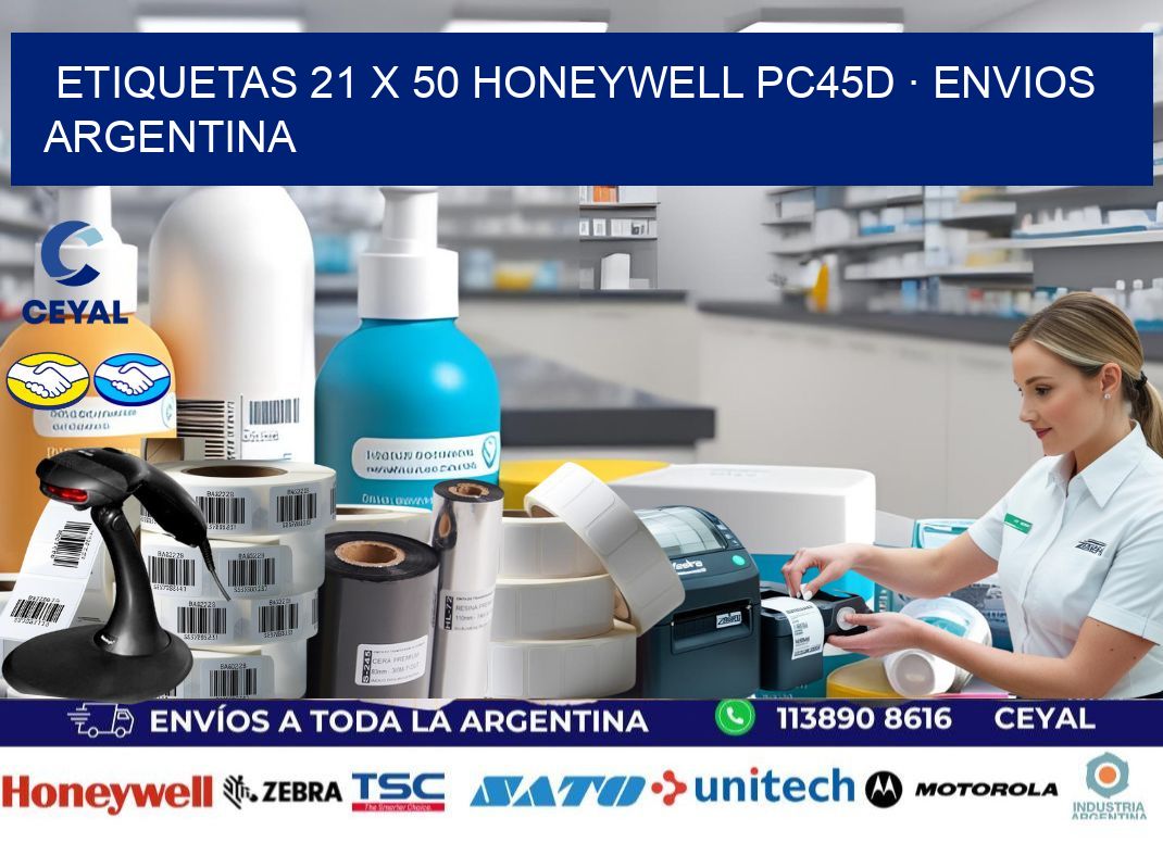 ETIQUETAS 21 x 50 HONEYWELL PC45D · ENVIOS ARGENTINA