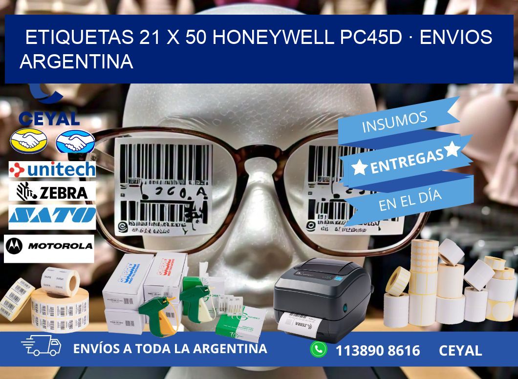ETIQUETAS 21 x 50 HONEYWELL PC45D · ENVIOS ARGENTINA