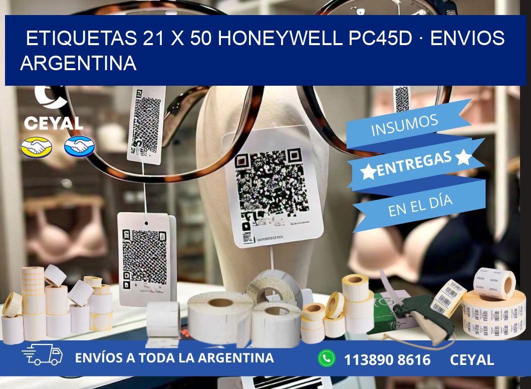ETIQUETAS 21 x 50 HONEYWELL PC45D · ENVIOS ARGENTINA