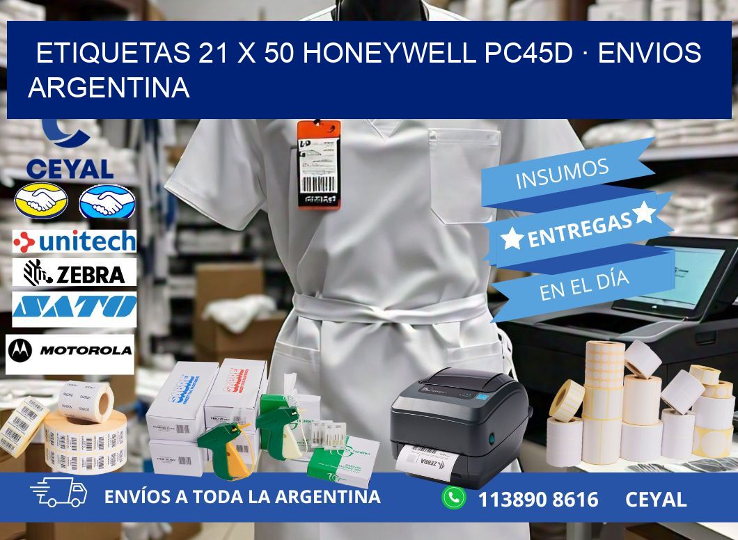 ETIQUETAS 21 x 50 HONEYWELL PC45D · ENVIOS ARGENTINA