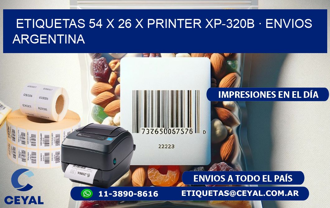 ETIQUETAS 54 x 26 X PRINTER XP-320B · ENVIOS ARGENTINA