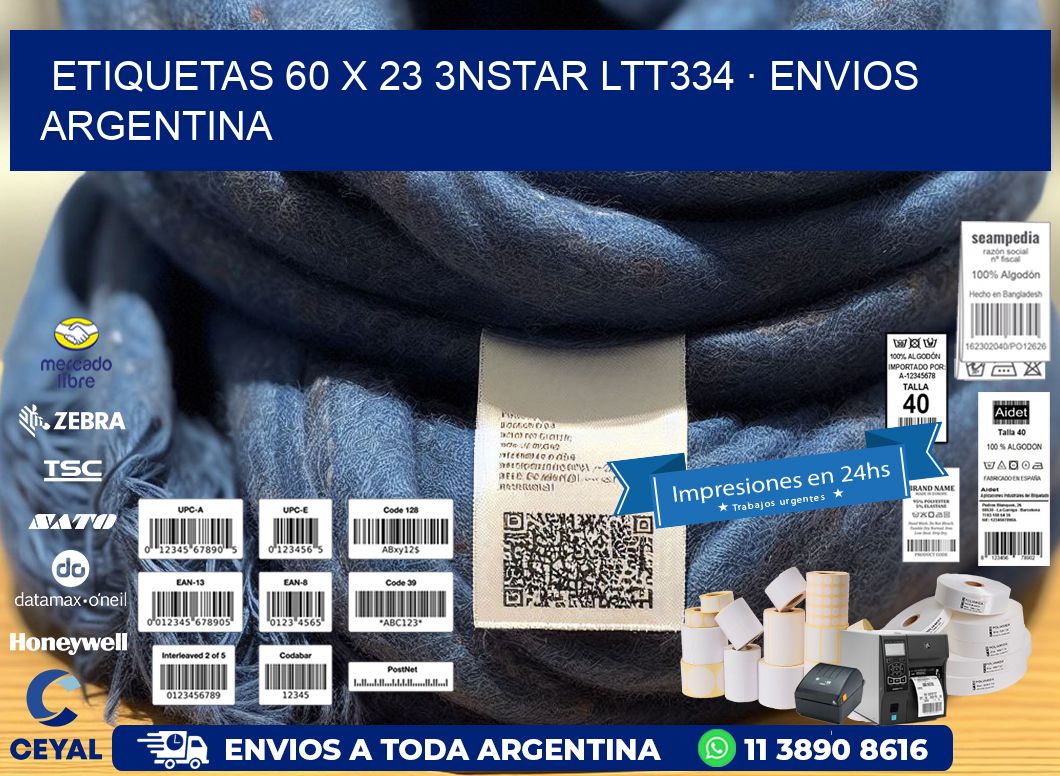 ETIQUETAS 60 x 23 3NSTAR LTT334 · ENVIOS ARGENTINA