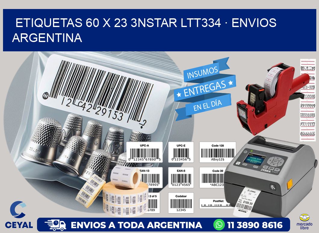 ETIQUETAS 60 x 23 3NSTAR LTT334 · ENVIOS ARGENTINA