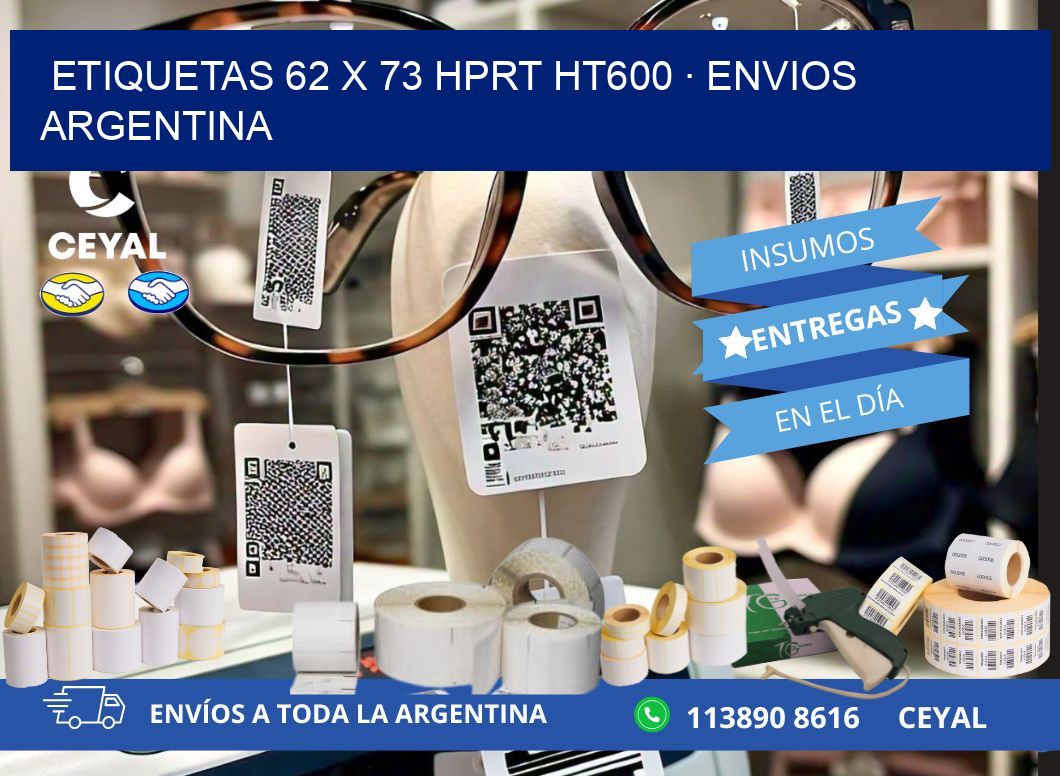 ETIQUETAS 62 x 73 HPRT HT600 · ENVIOS ARGENTINA