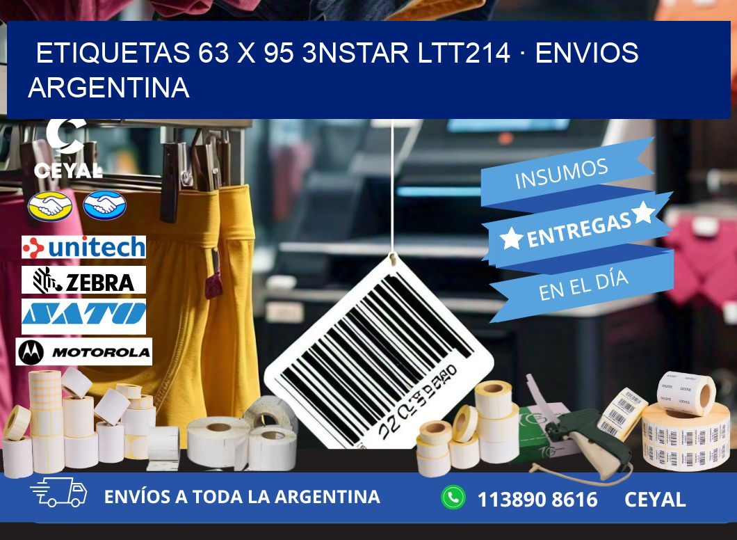 ETIQUETAS 63 x 95 3NSTAR LTT214 · ENVIOS ARGENTINA