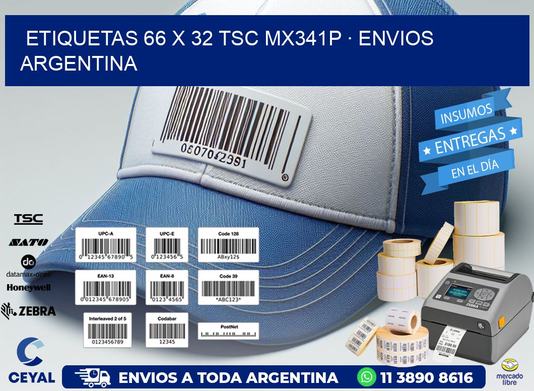 ETIQUETAS 66 x 32 TSC MX341P · ENVIOS ARGENTINA