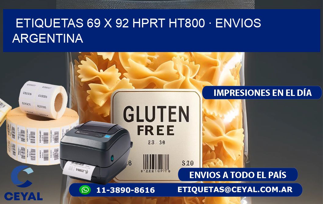 ETIQUETAS 69 x 92 HPRT HT800 · ENVIOS ARGENTINA