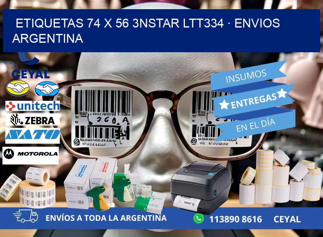 ETIQUETAS 74 x 56 3NSTAR LTT334 · ENVIOS ARGENTINA