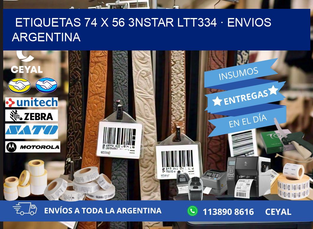 ETIQUETAS 74 x 56 3NSTAR LTT334 · ENVIOS ARGENTINA