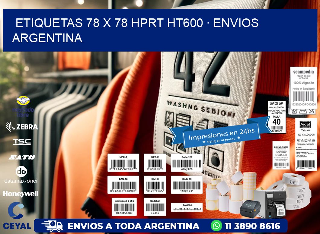 ETIQUETAS 78 x 78 HPRT HT600 · ENVIOS ARGENTINA