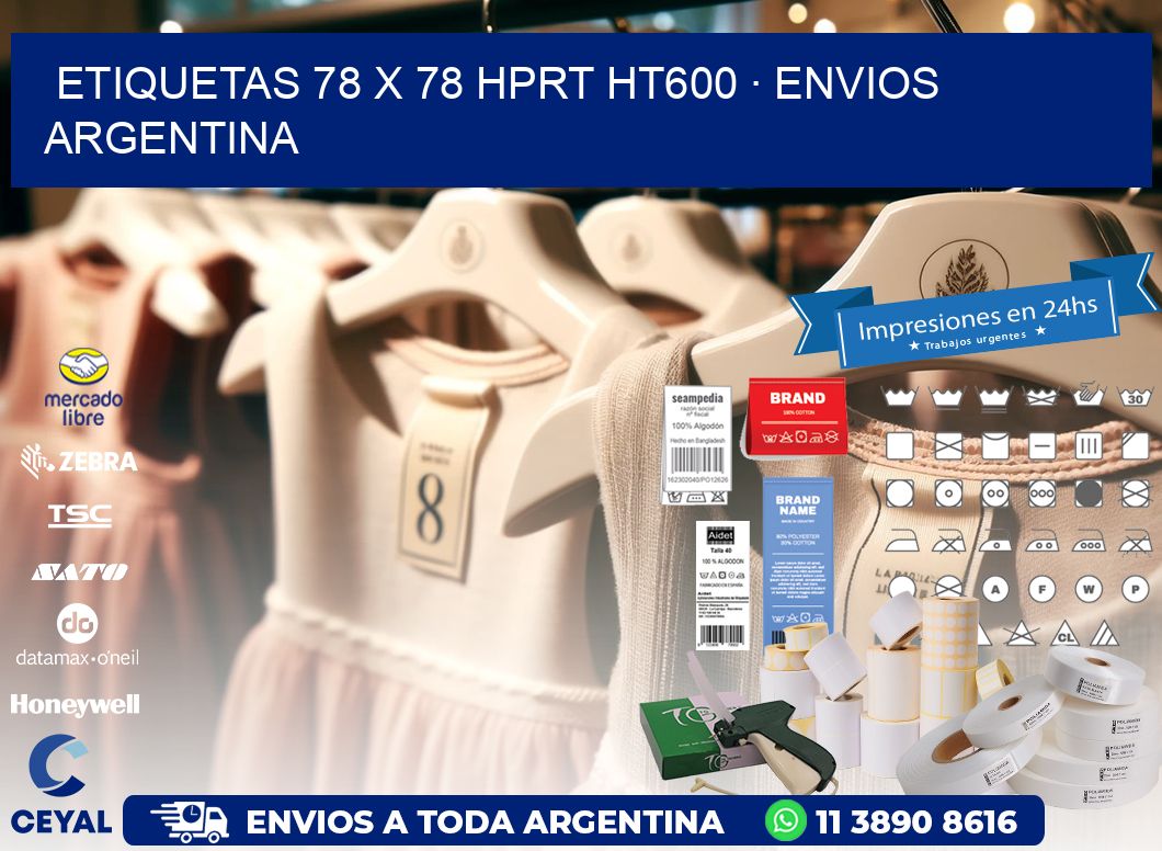 ETIQUETAS 78 x 78 HPRT HT600 · ENVIOS ARGENTINA