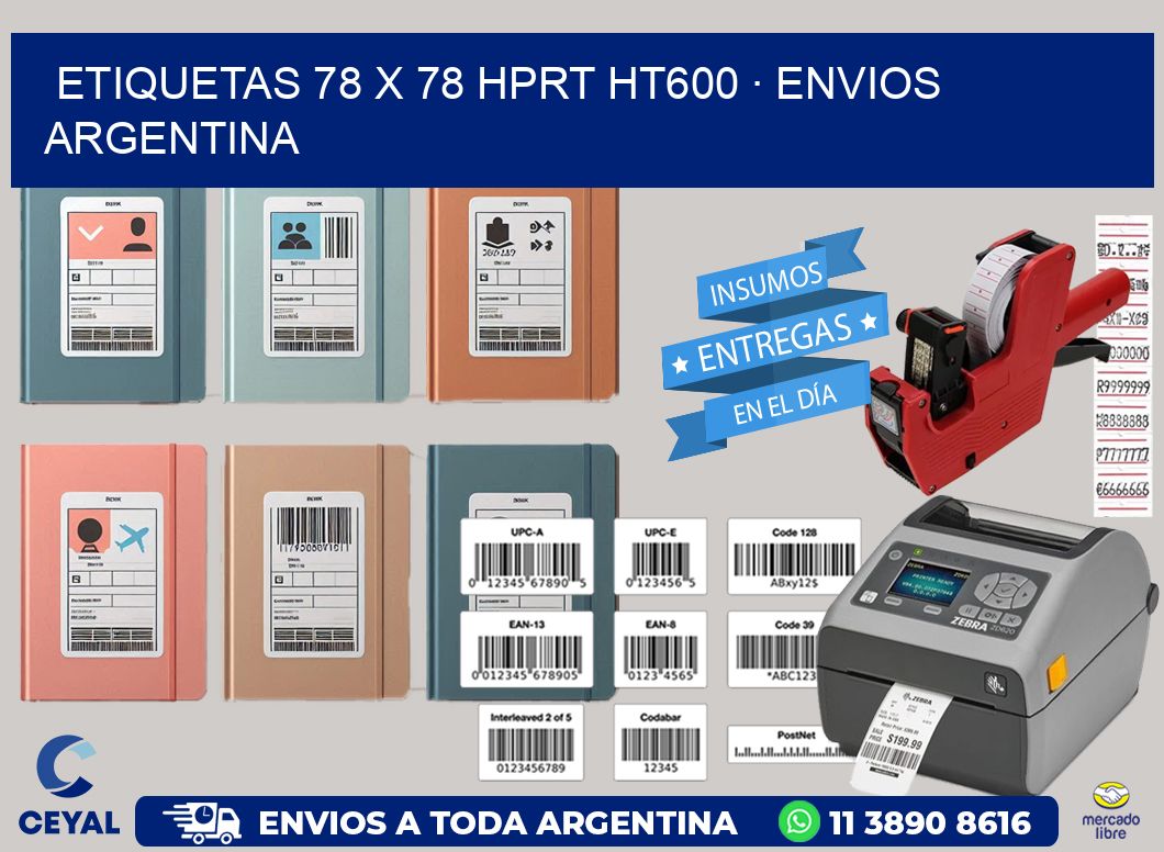 ETIQUETAS 78 x 78 HPRT HT600 · ENVIOS ARGENTINA