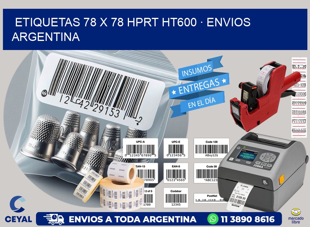 ETIQUETAS 78 x 78 HPRT HT600 · ENVIOS ARGENTINA