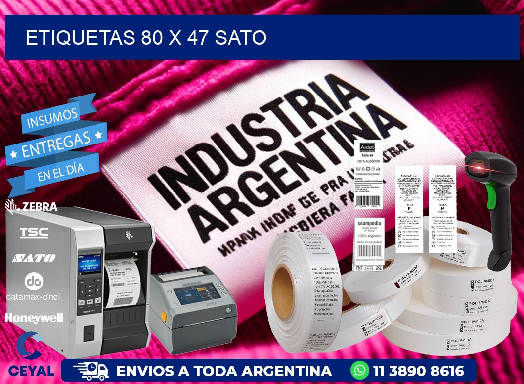 ETIQUETAS 80 x 47 SATO