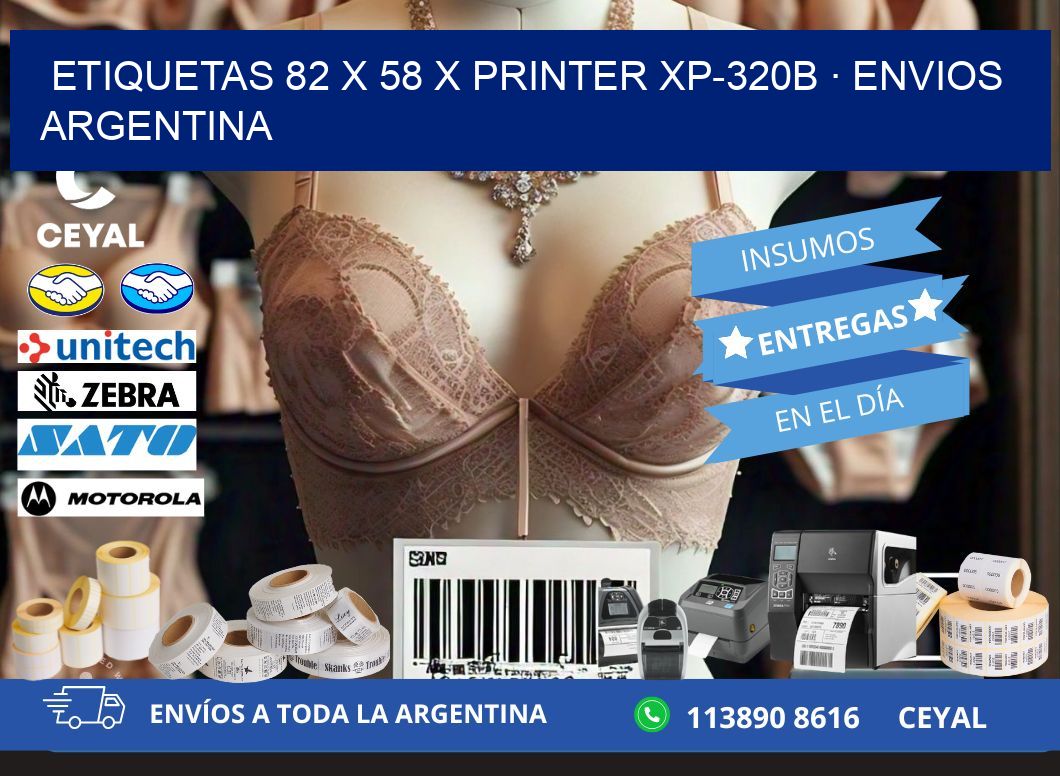 ETIQUETAS 82 x 58 X PRINTER XP-320B · ENVIOS ARGENTINA