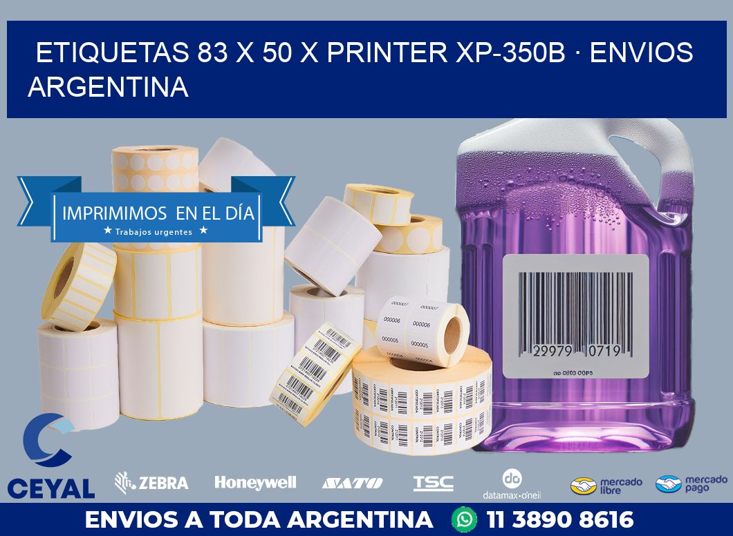 ETIQUETAS 83 x 50 X PRINTER XP-350B · ENVIOS ARGENTINA