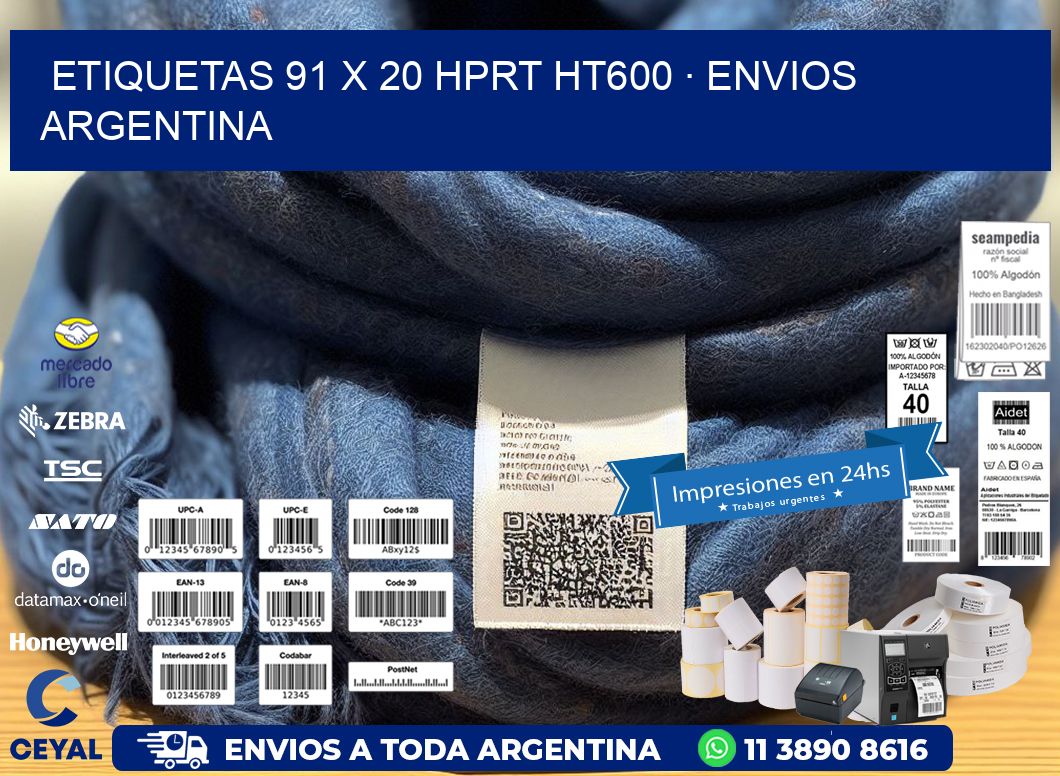 ETIQUETAS 91 x 20 HPRT HT600 · ENVIOS ARGENTINA