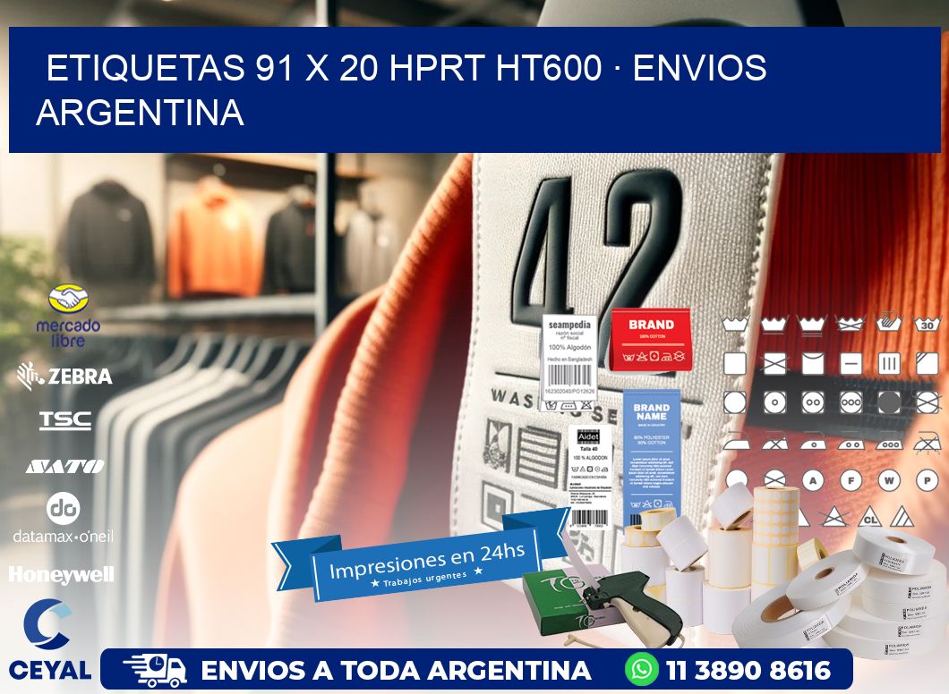 ETIQUETAS 91 x 20 HPRT HT600 · ENVIOS ARGENTINA